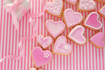 ピンクのハートクッキー
